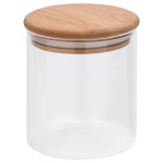 vidaXL Borcane din sticlă depozitare, capac de bambus, 6 buc., 600 ml vidaXL Borcane din sticlă depozitare, capac de bambus, 6 buc., 600 ml