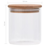 vidaXL Borcane din sticlă depozitare, capac de bambus, 10 buc., 600 ml