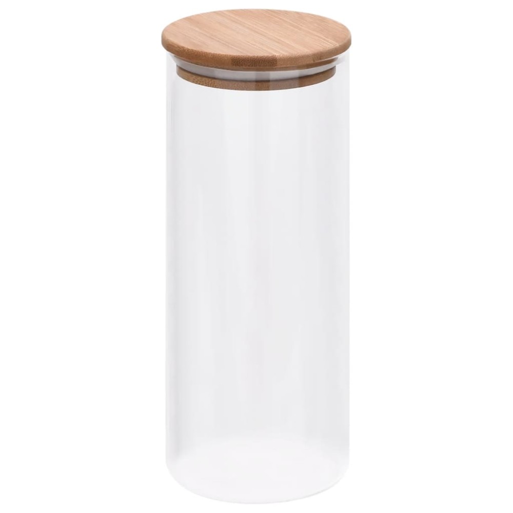 vidaXL Borcane din sticlă depozitare, capac de bambus, 6 buc., 1000 ml