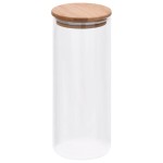 vidaXL Borcane din sticlă depozitare, capac de bambus, 6 buc., 1000 ml