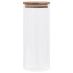 vidaXL Borcane din sticlă depozitare, capac de bambus, 6 buc., 1000 ml