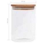 vidaXL Borcane de depozitare din sticlă capac de bambus 4 buc. 800 ml vidaXL Borcane de depozitare din sticlă capac de bambus 4 buc. 800 ml