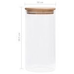 vidaXL Borcane de depozitare din sticlă capac de bambus 4 buc. 1200 ml
