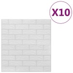 vidaXL Tapet de perete autocolant 3D, 10 buc., alb, model cărămizi vidaXL Tapet de perete autocolant 3D, 10 buc., alb, model cărămizi
