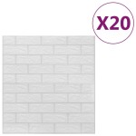 vidaXL Tapet de perete autocolant 3D, 20 buc., alb, model cărămizi vidaXL Tapet de perete autocolant 3D, 20 buc., alb, model cărămizi