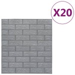 vidaXL Tapet perete autocolant 3D, 20 buc., antracit, model cărămizi vidaXL Tapet perete autocolant 3D, 20 buc., antracit, model cărămizi