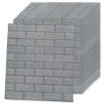 vidaXL Tapet perete autocolant 3D, 20 buc., antracit, model cărămizi vidaXL Tapet perete autocolant 3D, 20 buc., antracit, model cărămizi