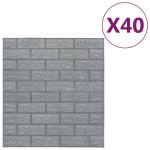 vidaXL Tapet perete autocolant 3D, 40 buc., antracit, model cărămizi vidaXL Tapet perete autocolant 3D, 40 buc., antracit, model cărămizi