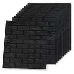 vidaXL Tapet de perete autocolant, model cărămizi 3D, 10 buc., negru vidaXL Tapet de perete autocolant, model cărămizi 3D, 10 buc., negru