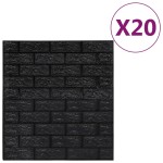 vidaXL Tapet de perete autocolant 3D, 20 buc., negru vidaXL Tapet de perete autocolant 3D, 20 buc., negru