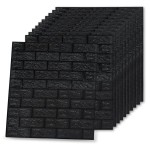 vidaXL Tapet de perete autocolant, model cărămizi 3D, 40 buc., negru vidaXL Tapet de perete autocolant, model cărămizi 3D, 40 buc., negru