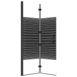 vidaXL Cabină de duș pliabilă, negru, 80x140 cm, ESG vidaXL Cabină de duș pliabilă, negru, 80x140 cm, ESG