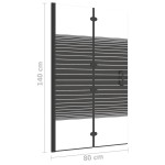 vidaXL Cabină de duș pliabilă, negru, 80x140 cm, ESG vidaXL Cabină de duș pliabilă, negru, 80x140 cm, ESG