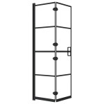 vidaXL Cabină de duș pliabilă, negru, 80x140 cm, ESG vidaXL Cabină de duș pliabilă, negru, 80x140 cm, ESG