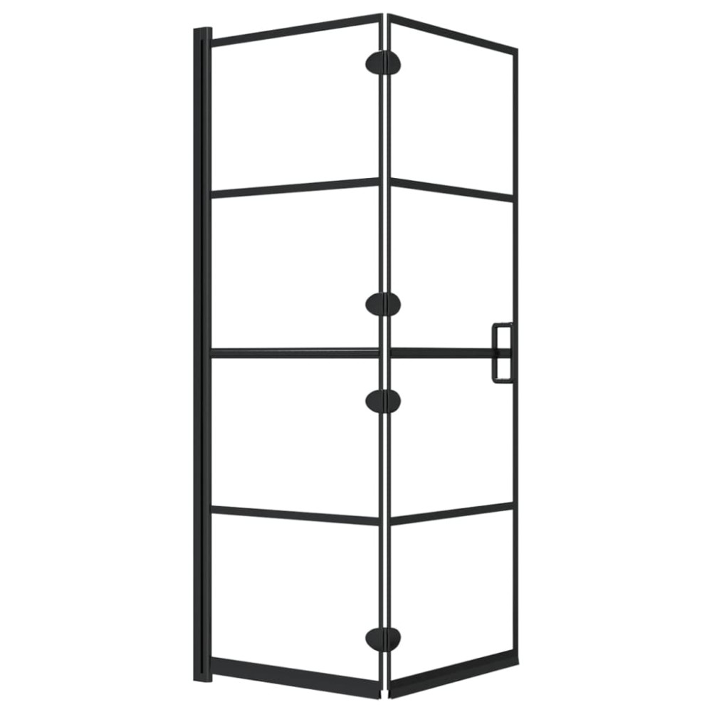 vidaXL Cabină de duș pliabilă, negru, 100x140 cm, ESG