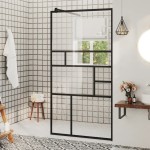 vidaXL Paravan de duș walk-in negru 80x195 cm sticlă ESG transparentă vidaXL Paravan de duș walk-in negru 80x195 cm sticlă ESG transparentă