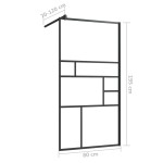 vidaXL Paravan de duș walk-in negru 80x195 cm sticlă ESG transparentă vidaXL Paravan de duș walk-in negru 80x195 cm sticlă ESG transparentă