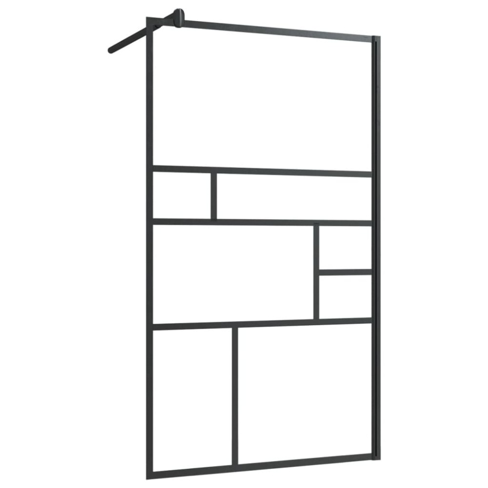 vidaXL Paravan de duș walk-in negru 90x195 cm sticlă ESG transparentă