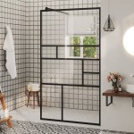 vidaXL Paravan de duș walk-in negru 90x195 cm sticlă ESG transparentă vidaXL Paravan de duș walk-in negru 90x195 cm sticlă ESG transparentă
