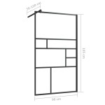 vidaXL Paravan de duș walk-in negru 90x195 cm sticlă ESG transparentă vidaXL Paravan de duș walk-in negru 90x195 cm sticlă ESG transparentă