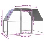 vidaXL Coteț de păsări pentru exterior, 3x2x2 m, oțel galvanizat