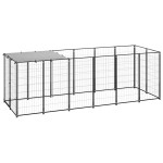 vidaXL Padoc pentru câini, negru, 330x110x110 cm, oțel vidaXL Padoc pentru câini, negru, 330x110x110 cm, oțel