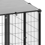 vidaXL Padoc pentru câini, negru, 330x110x110 cm, oțel vidaXL Padoc pentru câini, negru, 330x110x110 cm, oțel