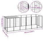 vidaXL Padoc pentru câini, negru, 330x110x110 cm, oțel vidaXL Padoc pentru câini, negru, 330x110x110 cm, oțel