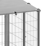 vidaXL Padoc pentru câini, argintiu, 110x110x110 cm, oțel vidaXL Padoc pentru câini, argintiu, 110x110x110 cm, oțel