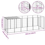 vidaXL Padoc pentru câini, argintiu, 330x110x110 cm, oțel vidaXL Padoc pentru câini, argintiu, 330x110x110 cm, oțel