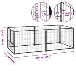 vidaXL Padoc pentru câini, negru, 200x100x70 cm, oțel vidaXL Padoc pentru câini, negru, 200x100x70 cm, oțel
