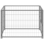 vidaXL Padoc pentru câini, argintiu, 100x100x70 cm, oțel vidaXL Padoc pentru câini, argintiu, 100x100x70 cm, oțel
