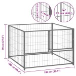 vidaXL Padoc pentru câini, argintiu, 100x100x70 cm, oțel vidaXL Padoc pentru câini, argintiu, 100x100x70 cm, oțel