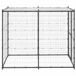 vidaXL Padoc pentru câini de exterior cu acoperiș 110x220x180 cm oțel