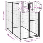 vidaXL Padoc pentru câini de exterior cu acoperiș 110x220x180 cm oțel