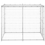 vidaXL Padoc câini de exterior cu acoperiș 110x220x180 cm oțel zincat vidaXL Padoc câini de exterior cu acoperiș 110x220x180 cm oțel zincat