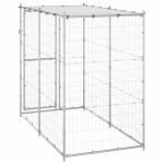 vidaXL Padoc câini de exterior cu acoperiș 110x220x180 cm oțel zincat vidaXL Padoc câini de exterior cu acoperiș 110x220x180 cm oțel zincat