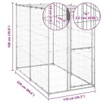 vidaXL Padoc câini de exterior cu acoperiș 110x220x180 cm oțel zincat vidaXL Padoc câini de exterior cu acoperiș 110x220x180 cm oțel zincat