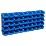 vidaXL Set cutii depozitare, 48 piese, panouri perete, albastru&negru vidaXL Set cutii depozitare, 48 piese, panouri perete, albastru&negru