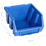 vidaXL Set cutii depozitare, 48 piese, panouri perete, albastru&negru vidaXL Set cutii depozitare, 48 piese, panouri perete, albastru&negru