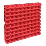 vidaXL Set cutii depozitare 96 piese cu panouri de perete, roșu&negru vidaXL Set cutii depozitare 96 piese cu panouri de perete, roșu&negru