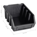 vidaXL Set cutii depozitare 96 piese cu panouri de perete, roșu&negru vidaXL Set cutii depozitare 96 piese cu panouri de perete, roșu&negru