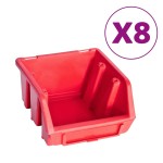 vidaXL Set cutii depozitare 39 piese cu panouri de perete, roșu&negru vidaXL Set cutii depozitare 39 piese cu panouri de perete, roșu&negru