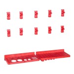 vidaXL Set cutii depozitare 39 piese cu panouri de perete, roșu&negru vidaXL Set cutii depozitare 39 piese cu panouri de perete, roșu&negru