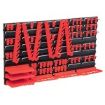 vidaXL Set cutii depozitare 71 piese, cu panouri de perete, roșu&negru vidaXL Set cutii depozitare 71 piese, cu panouri de perete, roșu&negru