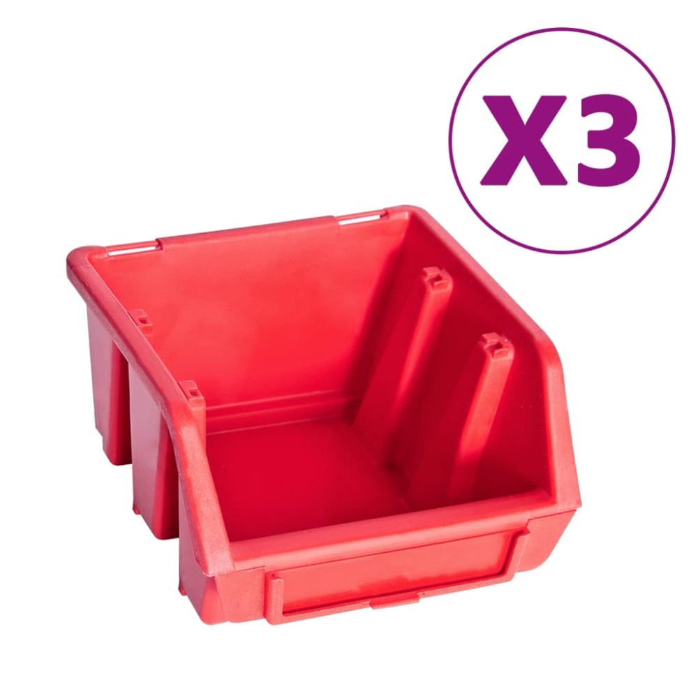 vidaXL Set cutii depozitare 34 piese cu panouri de perete, roșu&negru