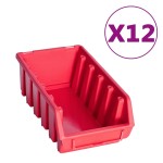 vidaXL Set cutii depozitare 80 piese cu panouri de perete, roșu&negru vidaXL Set cutii depozitare 80 piese cu panouri de perete, roșu&negru
