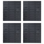 vidaXL Set cutii depozitare 80 piese cu panouri de perete, roșu&negru vidaXL Set cutii depozitare 80 piese cu panouri de perete, roșu&negru
