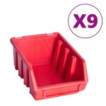 vidaXL Set cutii depozitare 103 piese cu panouri de perete, roșu&negru