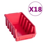vidaXL Set cutii depozitare 103 piese cu panouri de perete, roșu&negru